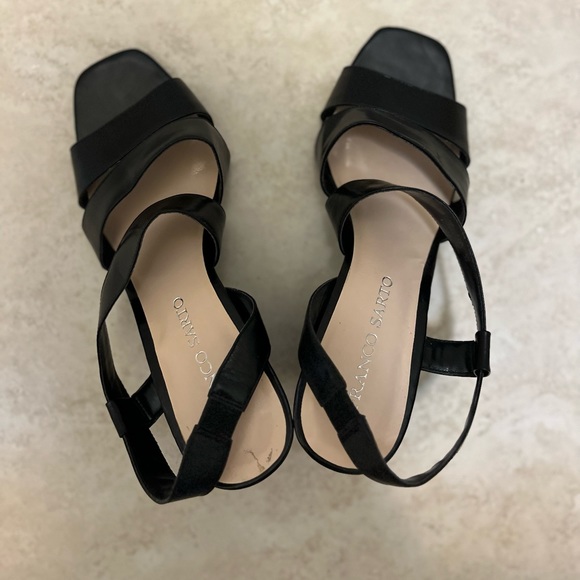 Franco Satro Black Wedge Sandals (Size 7.5) - Picture 4 of 13